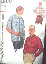 1860 1956 MR SS-LS RAGLAN POCKET SHIRTS PATTERN MEDIUM